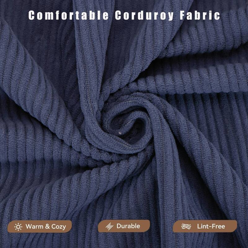 Folding Mattress Lounge Sofa with Corduroy Cushions, Convertible Sofa Bed Sleeper Sofa with Removable Armrests