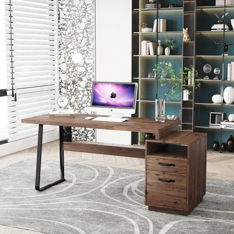 Writing Computer Desk with Drawers - Bronwn