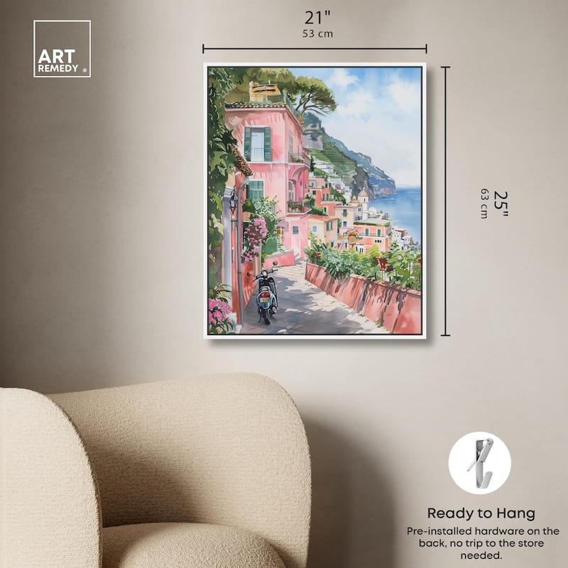 Lush Coastal Villa Canvas by Art Remedy