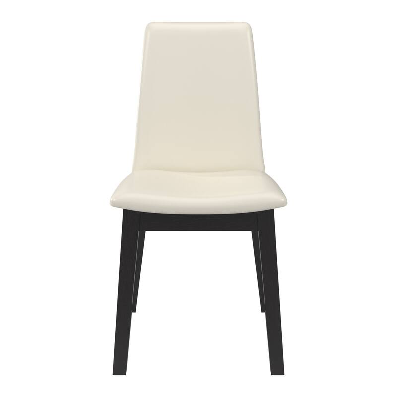 Harstad 42"-60" Extendable Round Dining Set with Vegan Leather Upholstered Chairs by iNSPIRE Q Modern