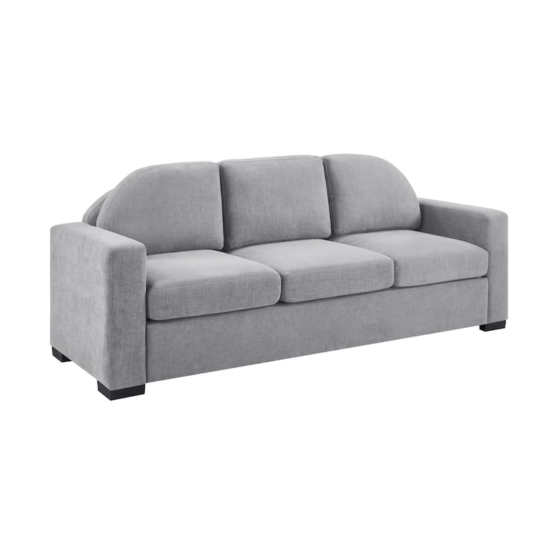 Christopher Knight Home - Dover Modern 84.7" Chenille Upholstered 3-Seater Sofa with Removable Curved Backrest & Cushion - Gray