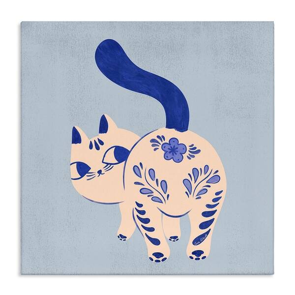 slide 2 of 10, Stupell Purrcelin Patterned Cat Canvas Wall Art Design By Carrie Cantwell 17 x 17