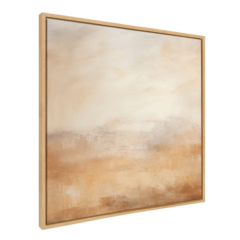 Kate and Laurel Sylvie Tonal Earthy Warm Framed Canvas by Creative Bunch Studio - 30x30 - Natural