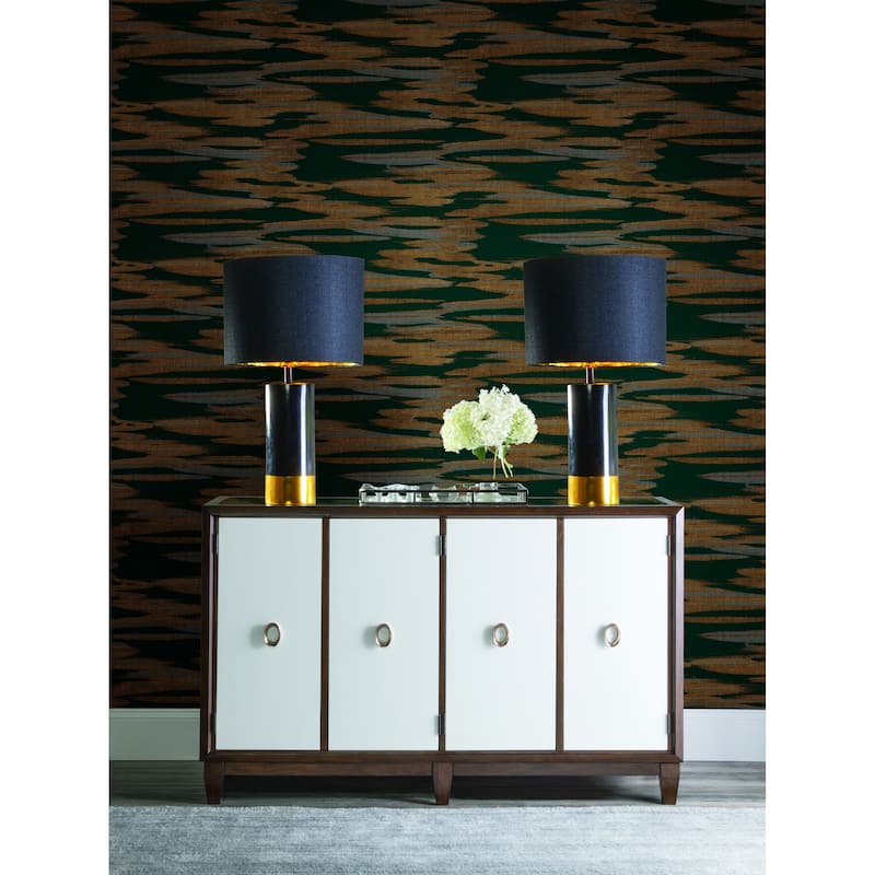 Grasse Teal Pearl Non-Woven Unpasted Bohemian Nimbus Wallpaper Covers about 60.75 sq. ft.