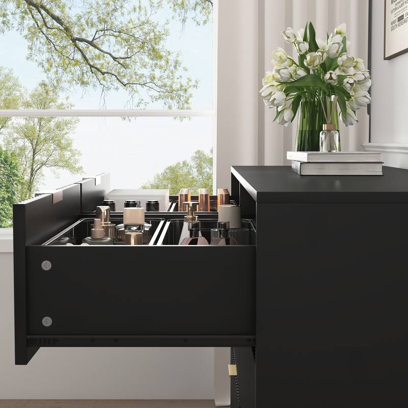 Modern 6-Drawer Dresser, Chest of Drawers for Bedroom, Living Room, Hallway, and Entryway - Large Storage Cabinet