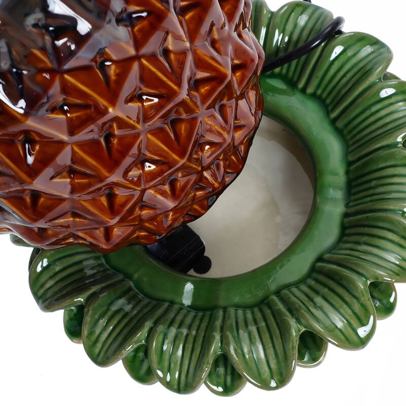 Pineapple Ceramic Indoor/Outdoor 17.1-In Tall Tabletop Fountain