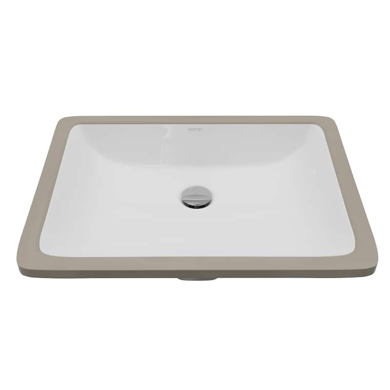 Karran Valera 20" Rectangular Undermount Vitreous China Bathroom Sink in White