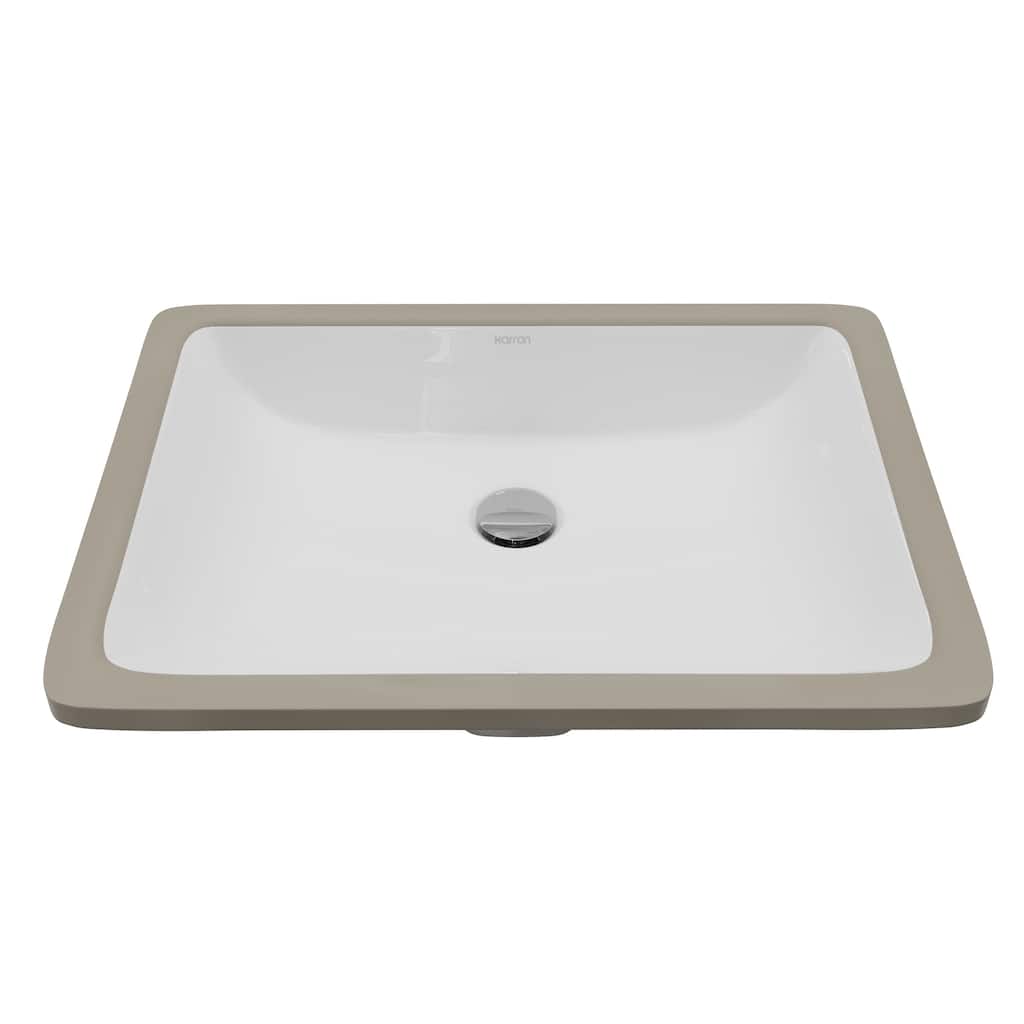 Karran Valera 20" Rectangular Undermount Vitreous China Bathroom Sink in White