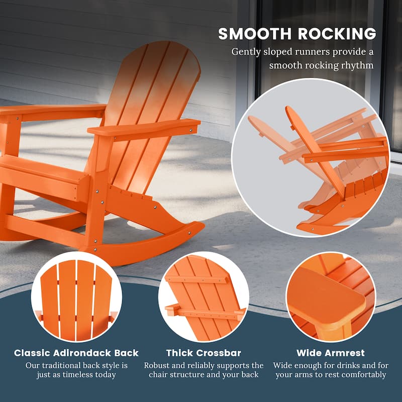 Polytrends Laguna Hdpe All Weather Outdoor Patio Rocking Chair