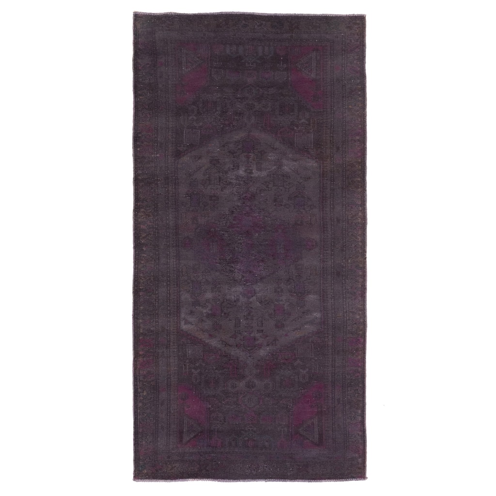 ECARPETGALLERY Hand-knotted Color Transition Charcoal Wool Rug - 3'3 x 6'9