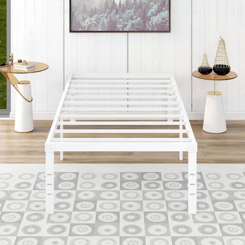 alazyhome 18 inch Heavy Duty Metal Platform Bed Frame with Storage