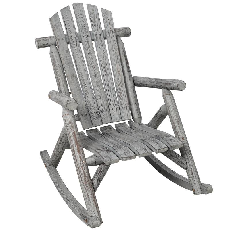 Wooden Porch Rocker Chair,Durable Wooden Porch Rocker Chair,Fir log Rocking Chair,Patio Rockers for Outside,Garde