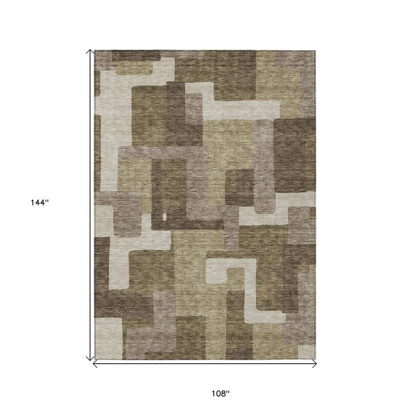 HomeRoots Abstract Transitional Rectangle Outdoor Rug