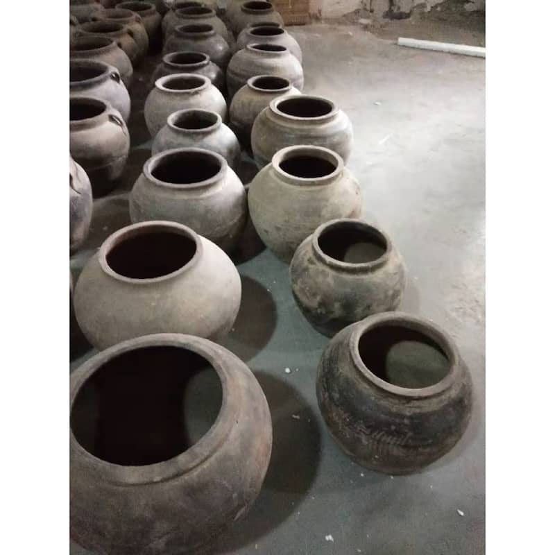 Artissance Approx 17" Extra Large Vintage Charcoal/ Gray Pottery Pot (Size & Finish Vary)