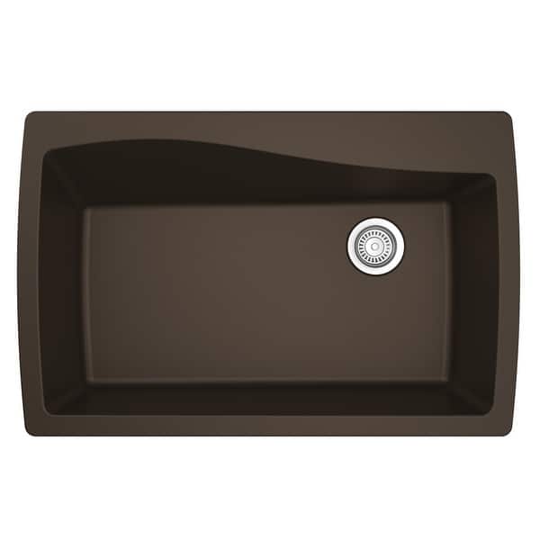 slide 2 of 47, Karran Drop-In Quartz Single Bowl Kitchen Sink Brown