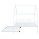 preview thumbnail 20 of 62, Twin/Full Size Metal Platform Bed Frame with Twin Size Trundle, Kids House Bed with Headboard and Footboard