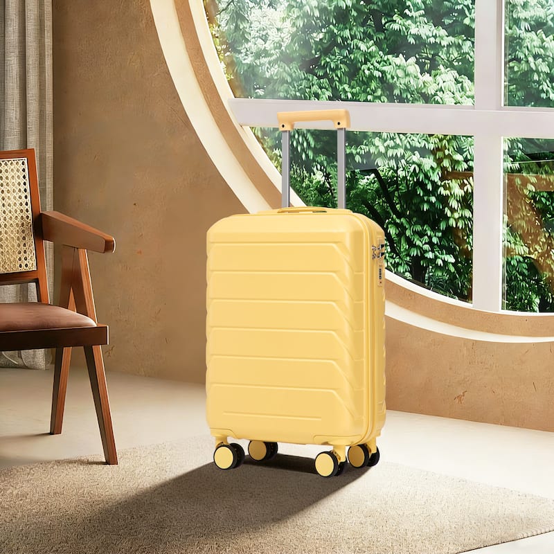 20 Inch ABS Hard Shell Travel Checked Luggage, Scratch Resistant Surface Four Multi-Directional Wheels, With Combination Lock