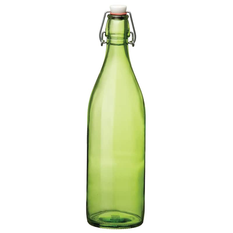 Bormioli Rocco Giara Beverage Bottle with Clamp Lid - Green