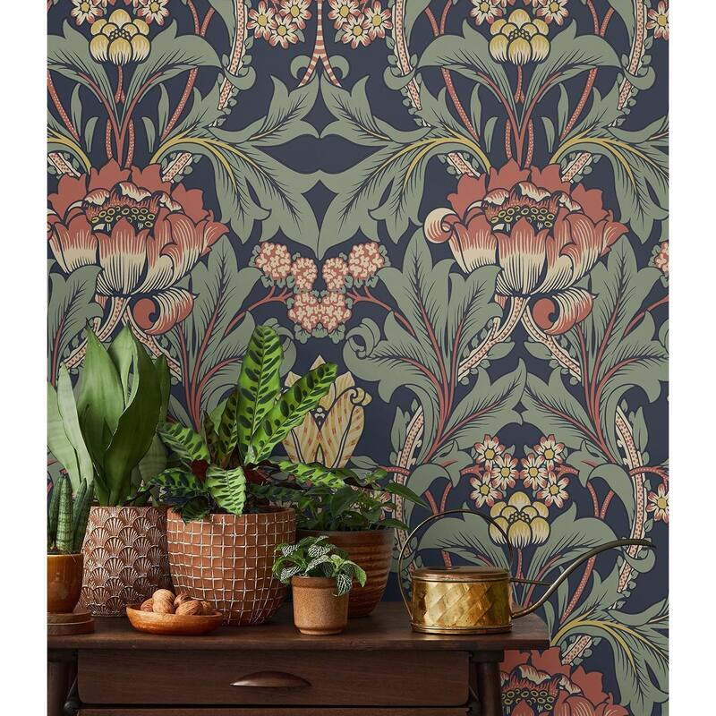 Seabrook Designs Primrose Garden Floral Prepasted Wallpaper