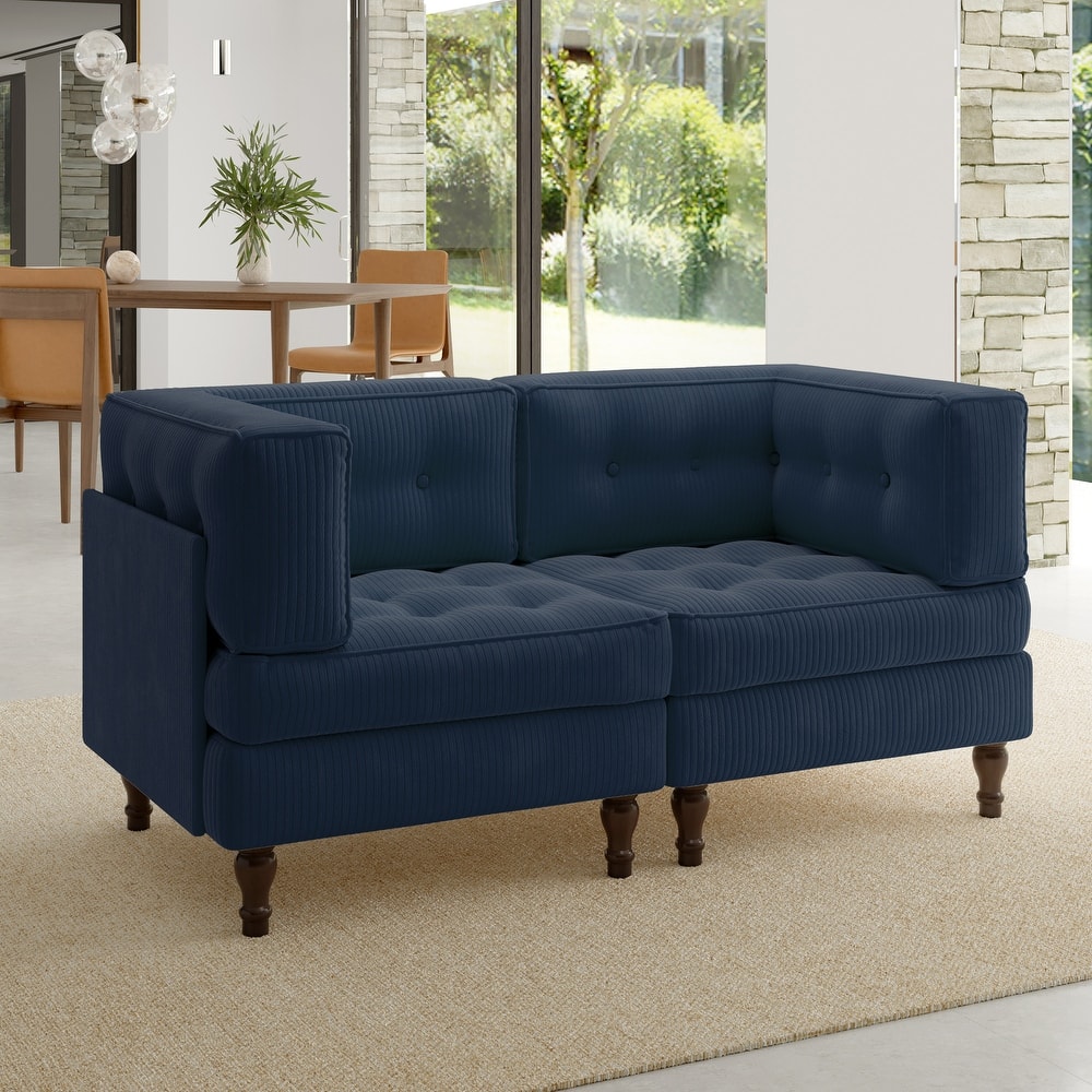 Oversized Sofa Corduroy Tufted Modular Sectional Set