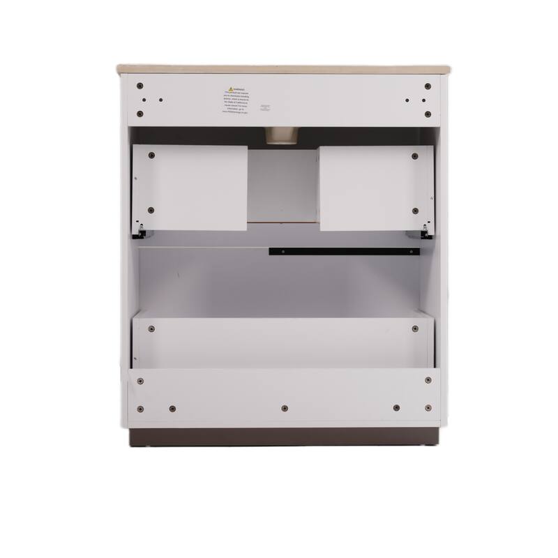 Bathroom Vanity with Ceramic Sink, Freestanding Wooden Bathroom Vanity, Bathroom Cabinet with Full-Extension Drawers