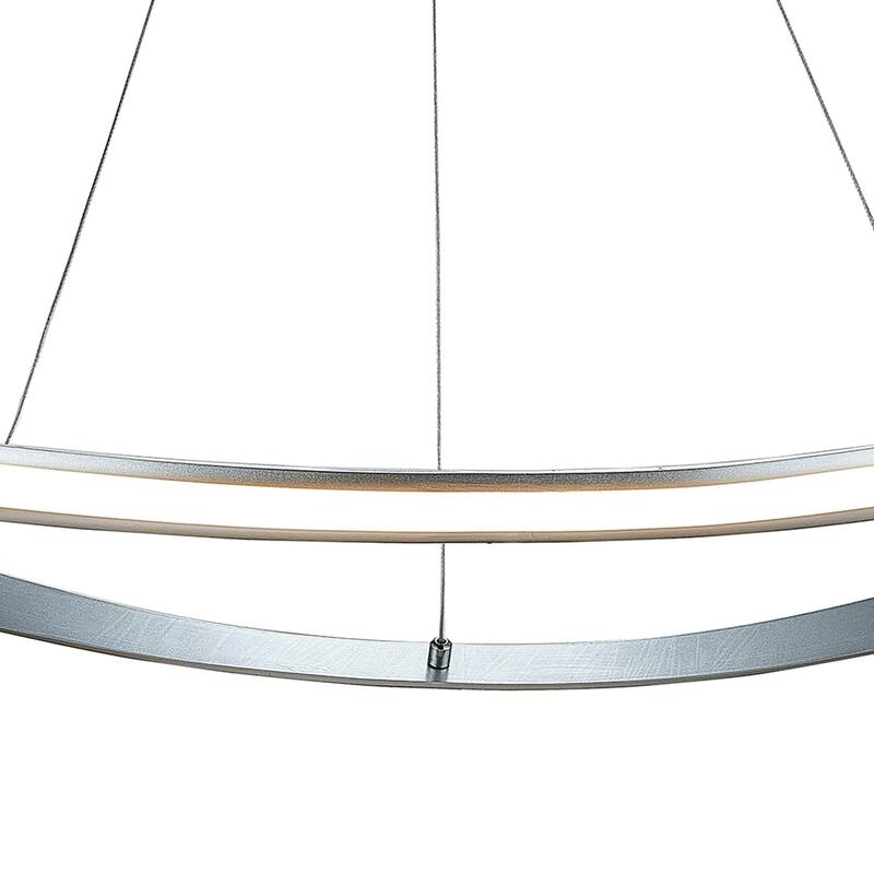 1 Light LED Array Oval Pendant Light in Chrome Finish