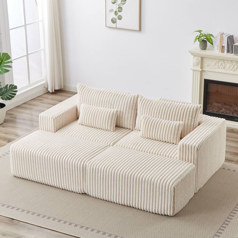 Oversized 87" Modular Sectional Lounge Chaise with 2 Ottoman