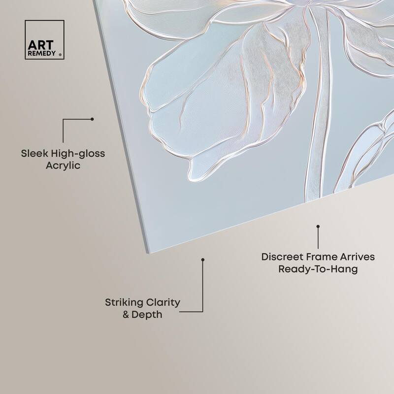 Embossed Flower II Acrylic by Art Remedy, Ready to Hang