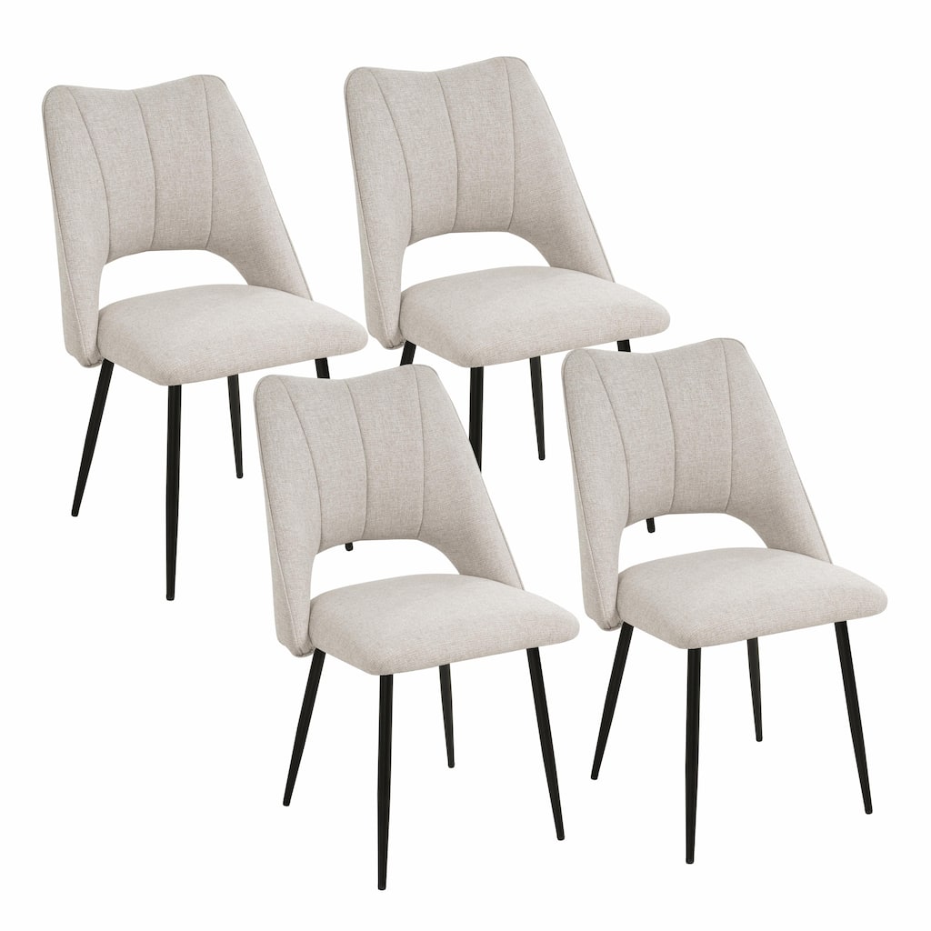 4-Chair Set Combination, Modern and Simple with High Resilience Filling, Metal Legs, Adjustable Feet
