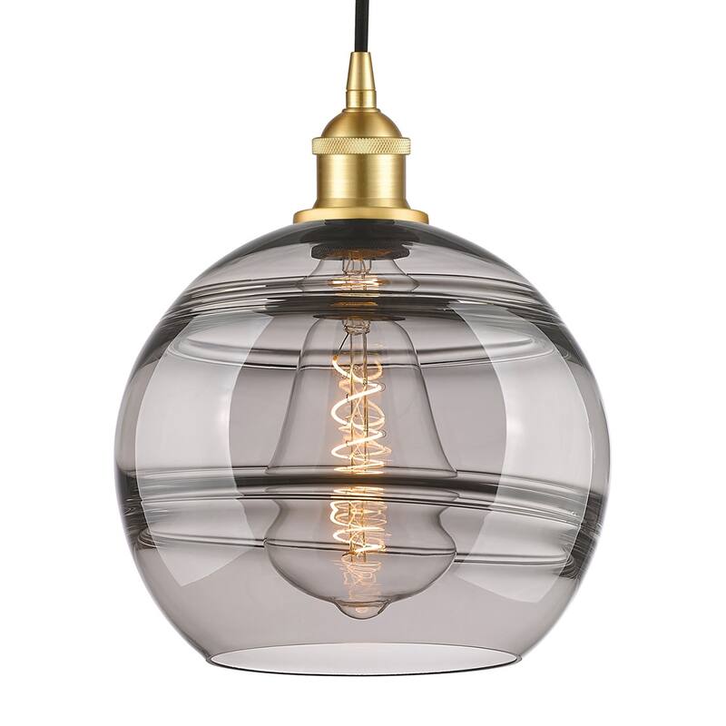 Innovations Lighting 616-1P 12 10 Rochester Pendant Rochester 10" Wide - Satin Gold / Light Smoke