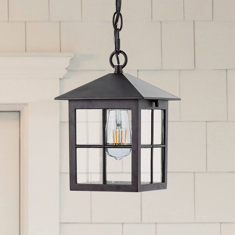SAFAVIEH Lighting Penryn Outdoor Pendant/Black - 7"W x 7"D x 87"H