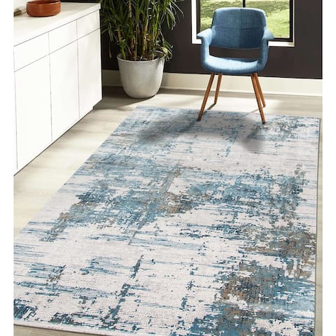 Padua Abstract Carved Viscose Blended Area Rug