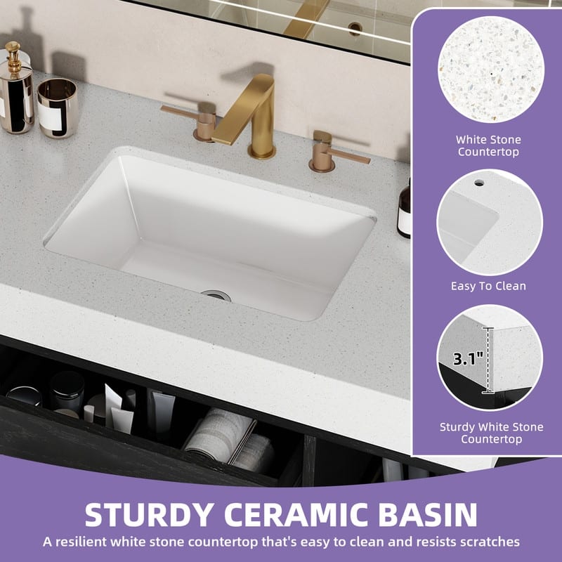 Moasis 40" Floating Bathroom Vanity with 2 Drawer and 2 Cabinet