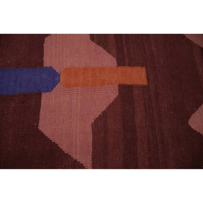 Hand Woven Oriental 100% Wool Carpet Southwestern Modern Multi-Colored Kilim Area Rug - 9' 10'' X 8' 0''