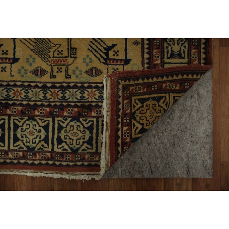 Hand Knotted Oriental 100% Wool Carpet Traditional Tribal Oranges & Rust Bokhara Area Rug - 4' 8'' X 3' 2''