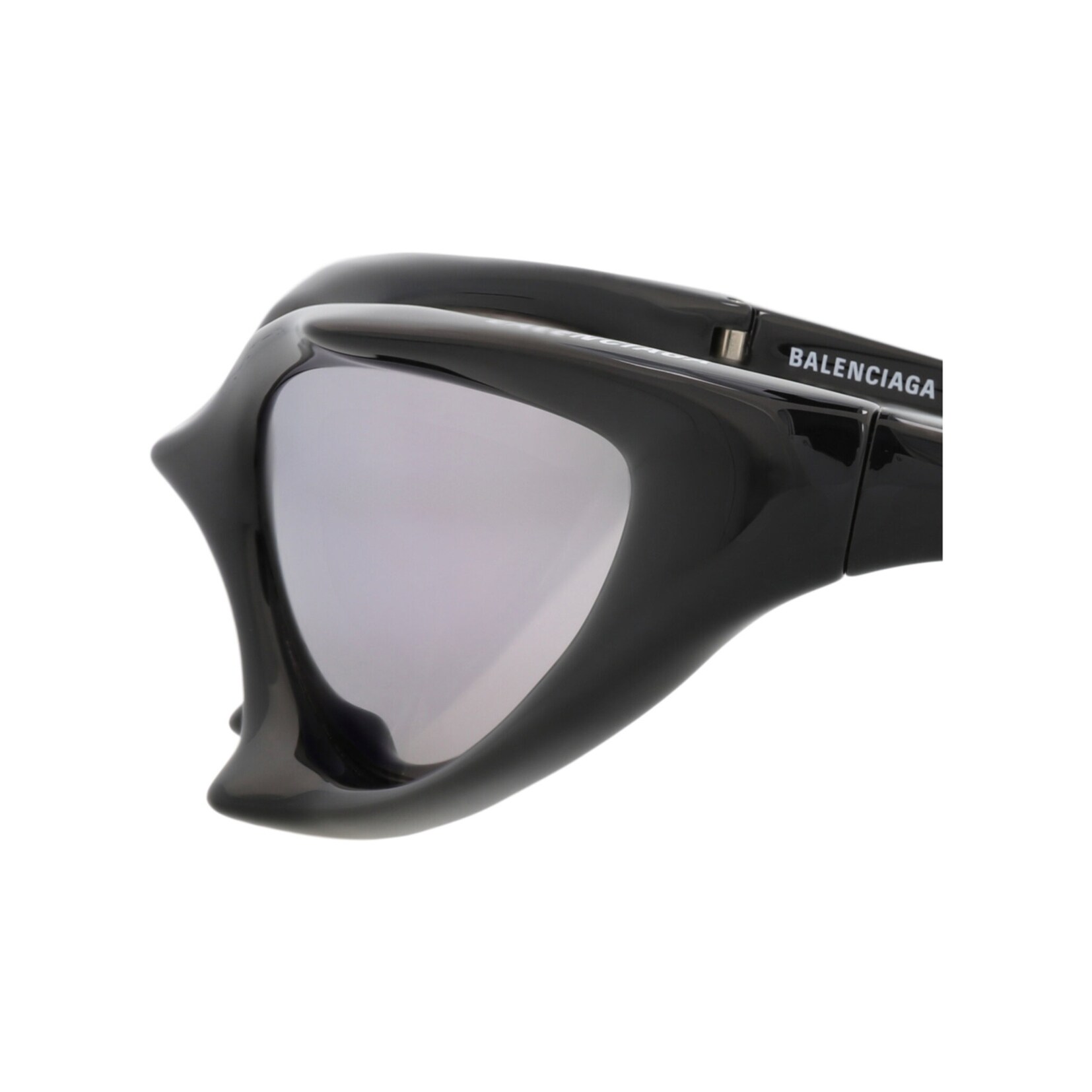 Balenciaga Mirrored Shield Sunglasses in Silver and Black BALENCIAGA BB0003S SKI 0003 White Silver Mirrored Slim  main image 3