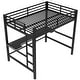 preview thumbnail 12 of 64, Twin/Full Size Gaming Loft Bed with Bulit-in Desk and LED Lights, Metal Loft Bedframe with Ladder and Guardrails for Kids