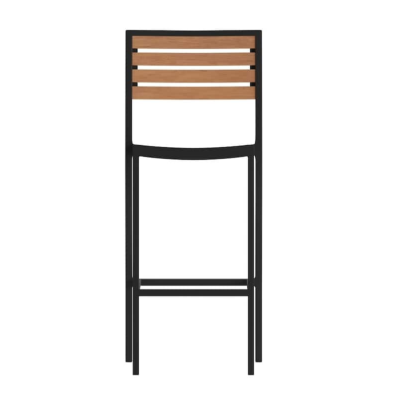 Commercial Grade Outdoor All-Weather Bar Stool with Poly Resin Slats