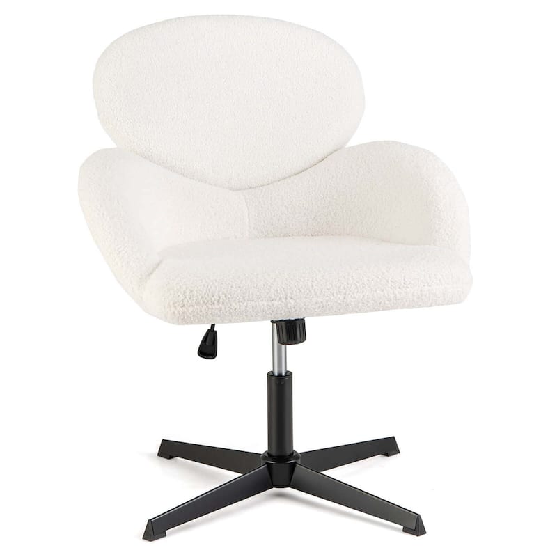 Cross-legged Chair with Adjustable Height for Home Office - White