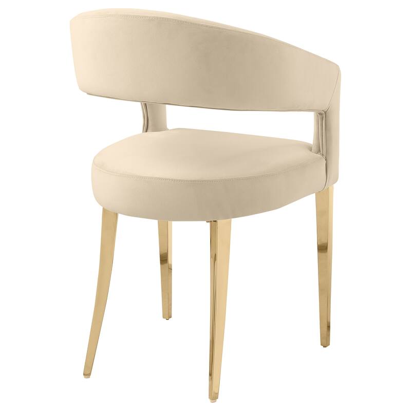 Galiano Velvet Upholstered Dining Arm Cream (Set Of 2)