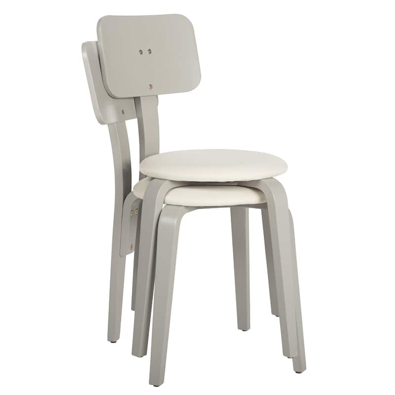 SAFAVIEH Alwine Upholstered Stackable Dining Chair (Set of 2) - 23Wx23Dx33H