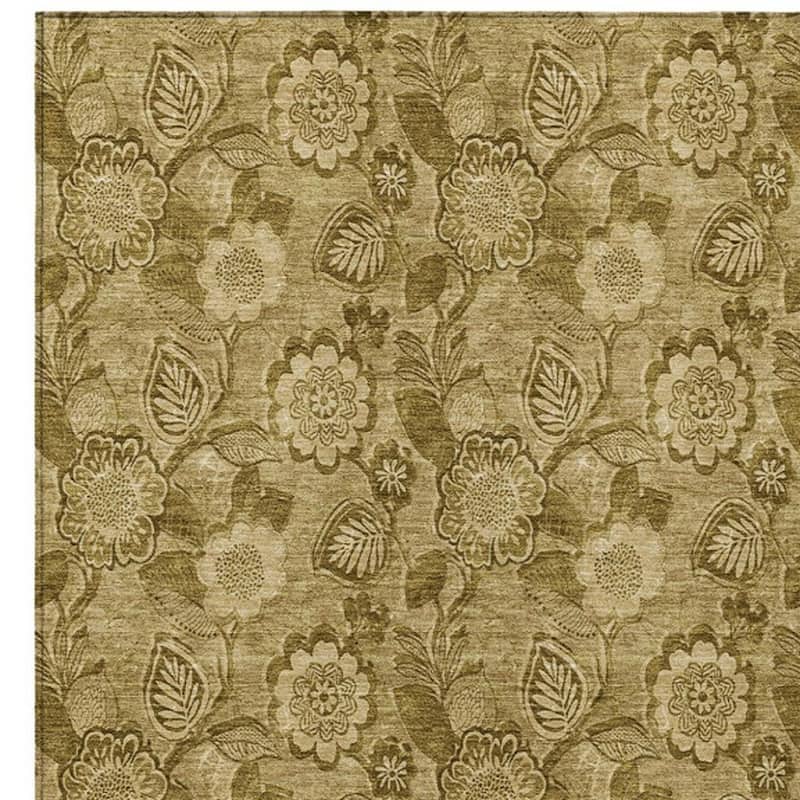 HomeRoots Floral Transitional Rectangle Outdoor Rug