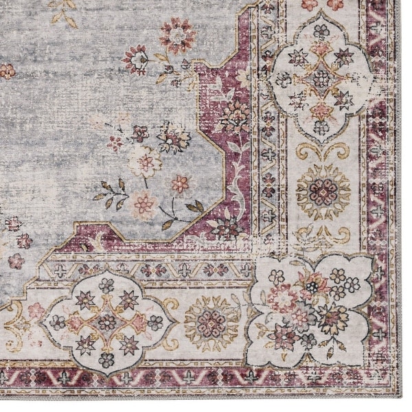 Lennox Machine Washable Pastel Blue and Ivory Rug. Opens flyout.