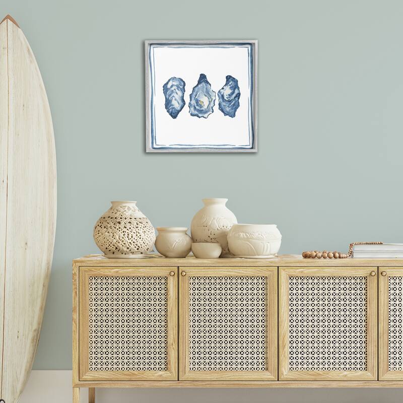 Stupell Oyster Shell Trio Framed Giclee Art Design By Lucille Price
