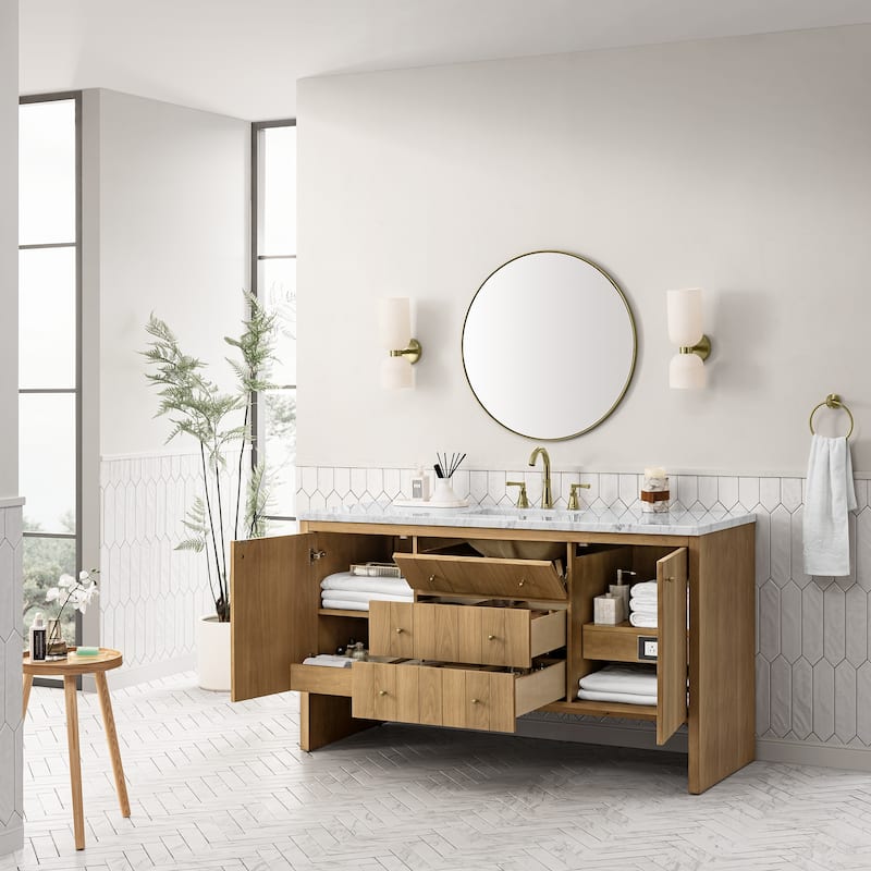 James Martin Vanities Hudson 60" Single Vanity, Light Natural Oak