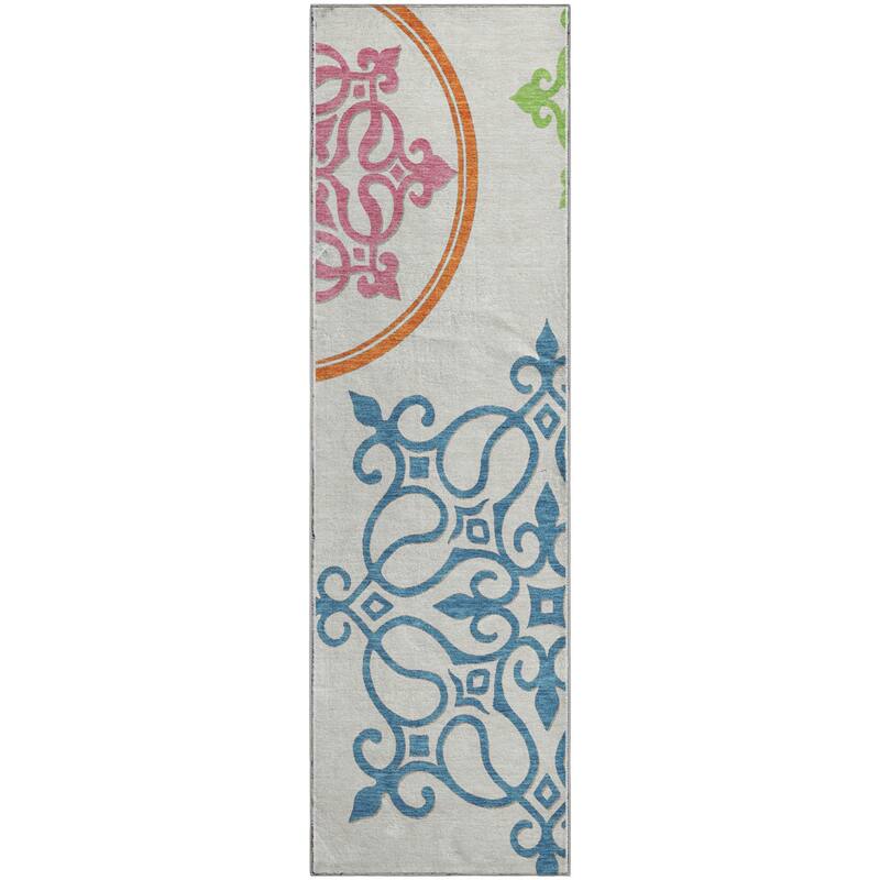Premium Washable Super Soft Transitional Scroll Mayfield Rug