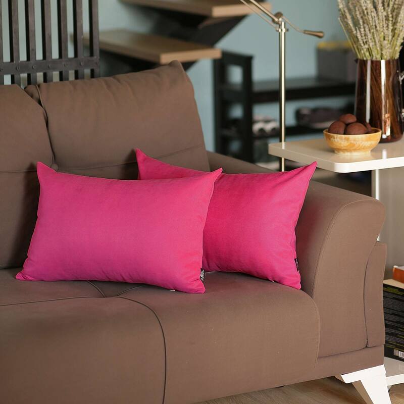 Set of 2 Fuchsia Pink Modern Lumbar Throw Pillows Bed Bath & Beyond