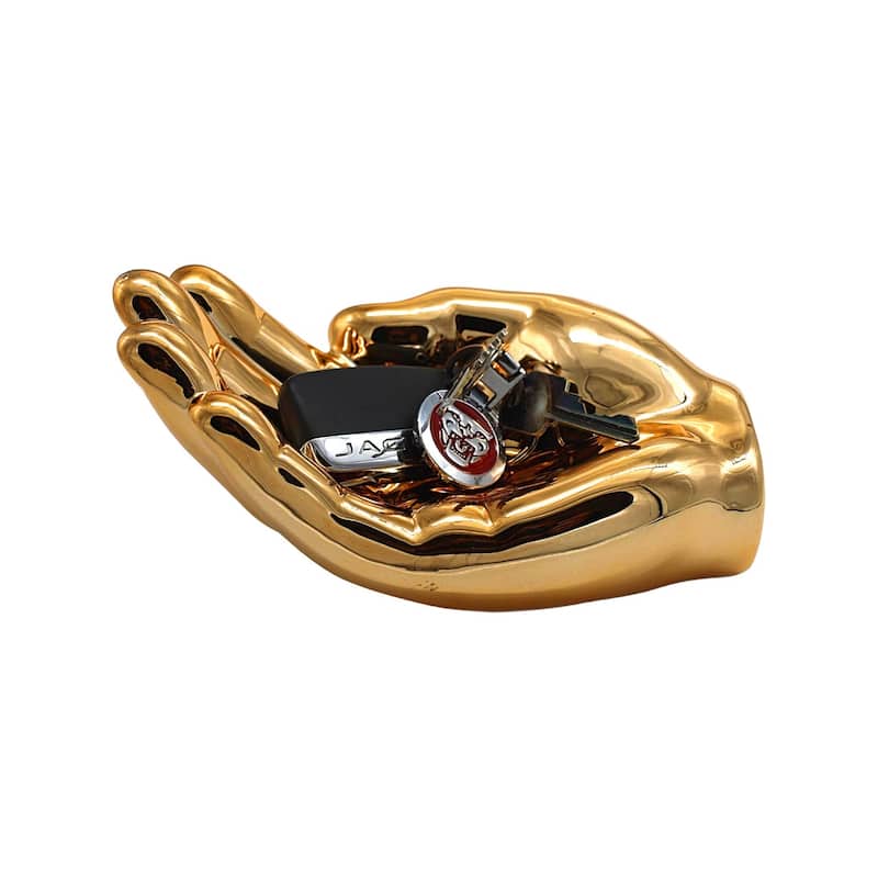 Interior Illusions Plus Bronze Hand Tray Decoration - 7.5" long