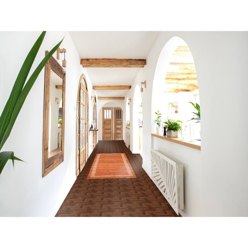 Orange Gabbeh Kashkoli Oriental Runner Rug Hand-knotted Wool Carpet - 2'6" x 8'8"