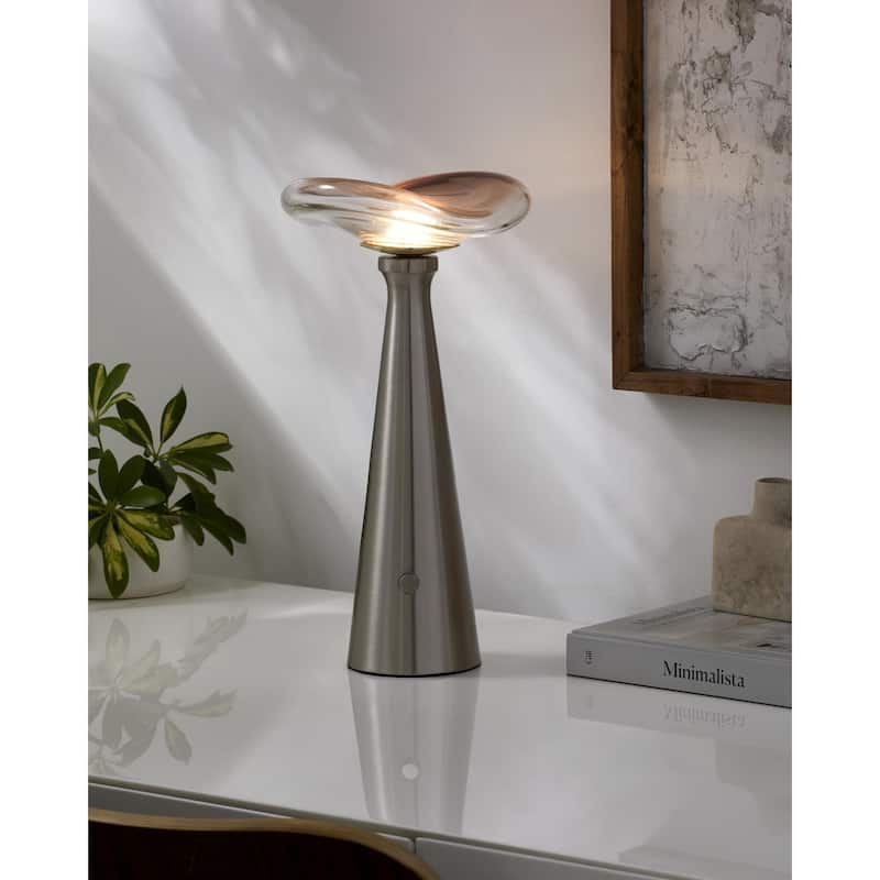 Livabliss Mafra Traditional Buffet Table Lamp - 14"H x 8"W x 8"D - Nickel